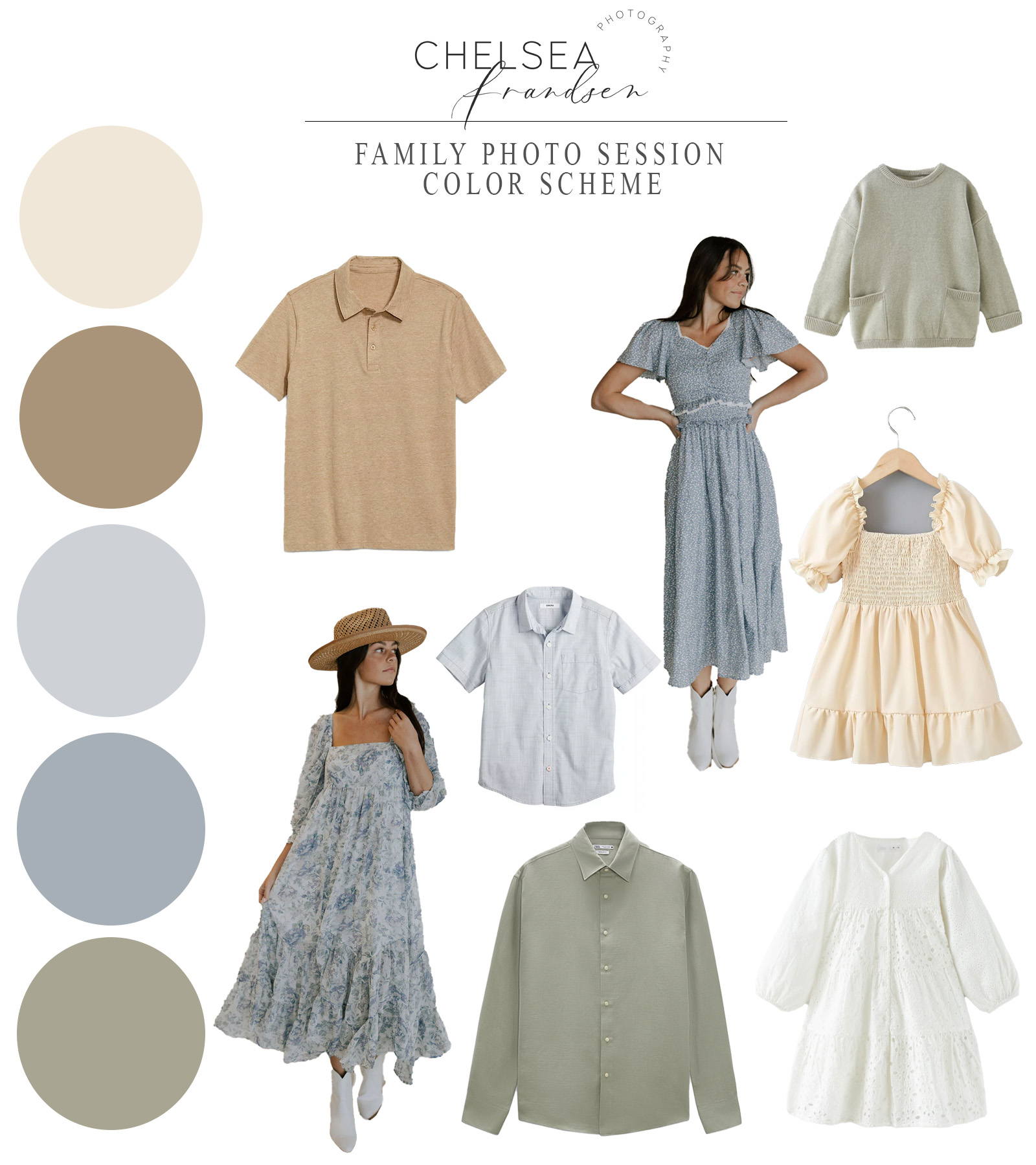Family Photo Outfits Spring 2022 | Blues and Greens